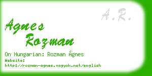 agnes rozman business card